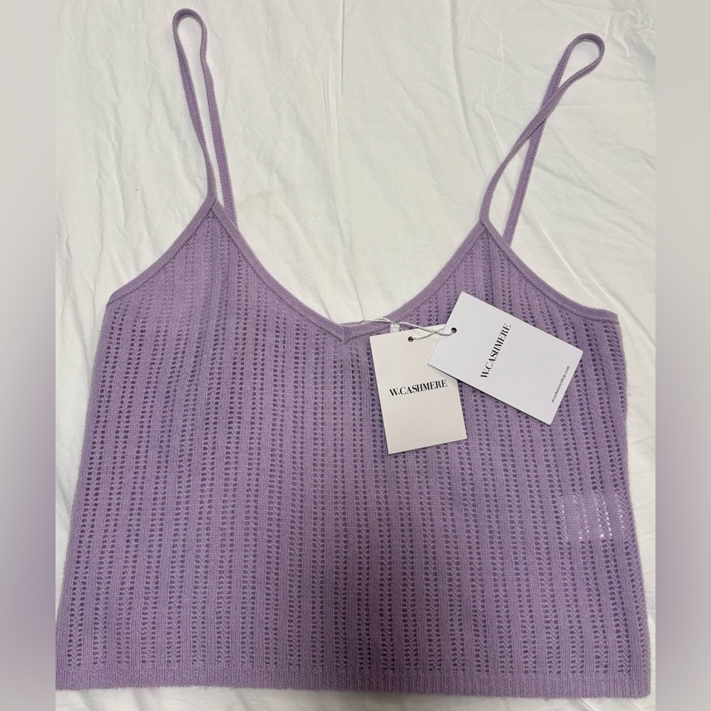 W.CASHMERE 100% Cashmere Camisole in Lilac/Lavender Size Medium (NWT)